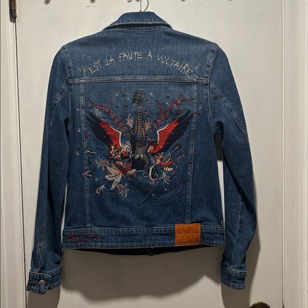 ZADIG & VOLTAIRE kiomy embroidered jean jacket